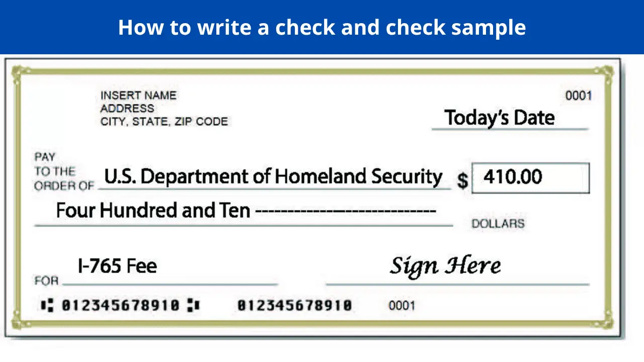 How to write a check and check sample