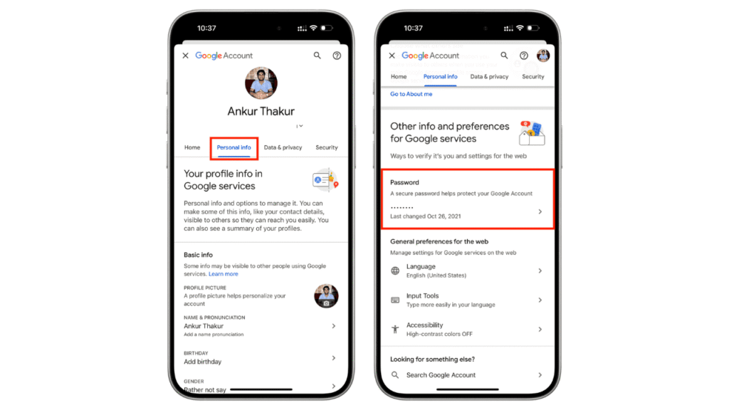 How to change Gmail password guide 2025