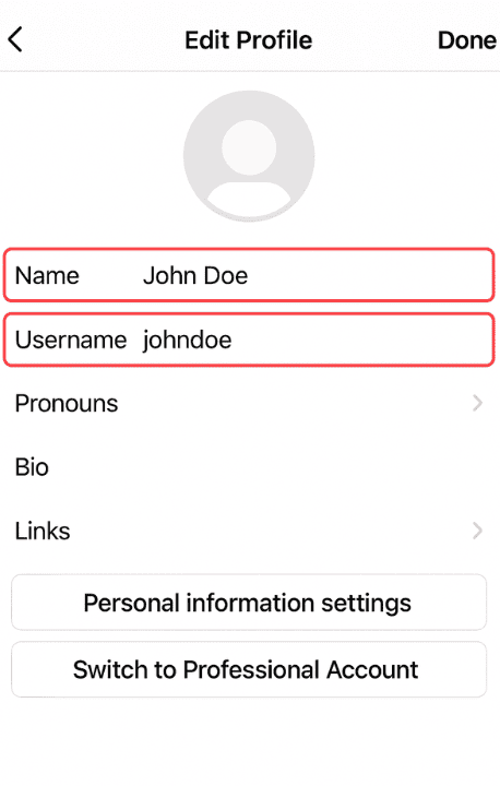 How to change your Instagram name